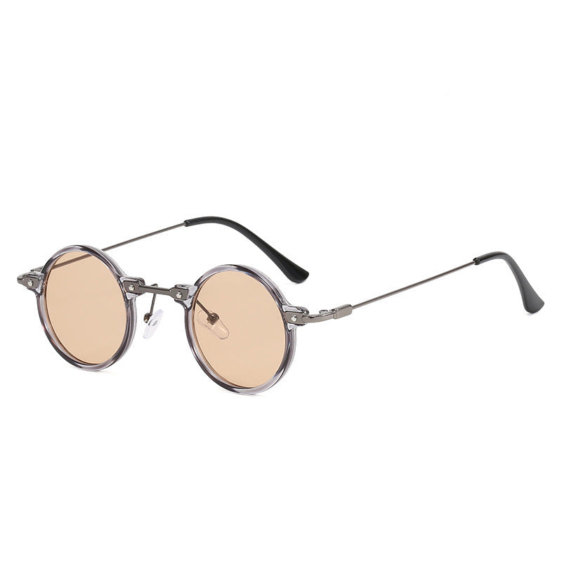 Lunettes de soleil rondes pour femme avec monture métallique 11