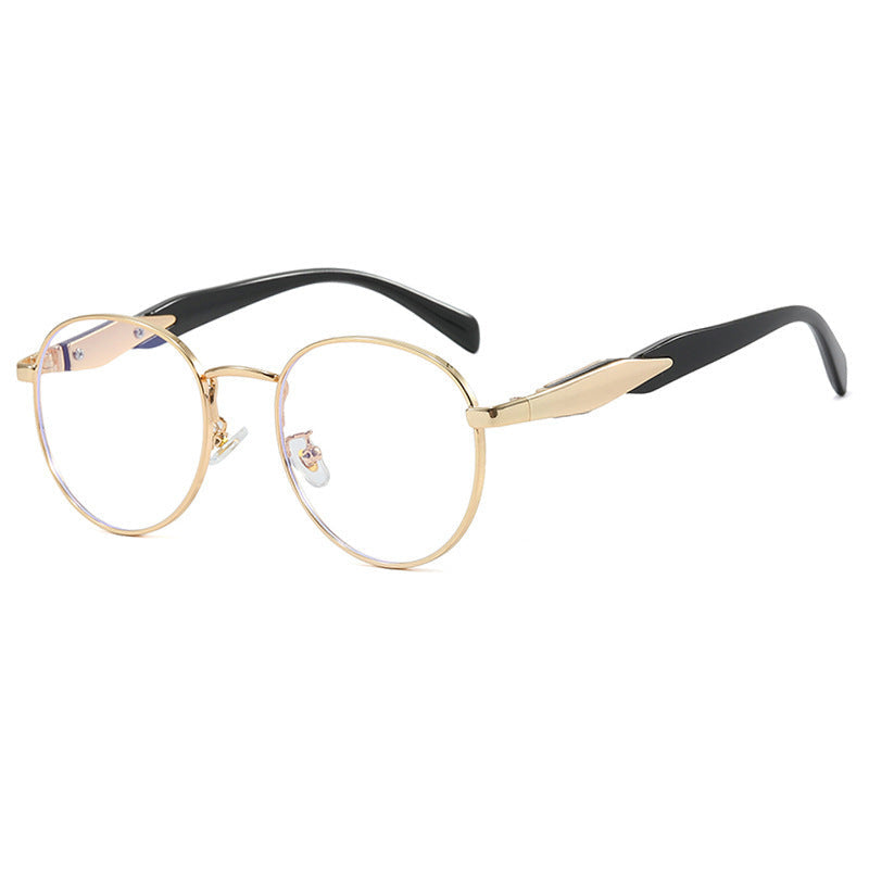 Lunettes de soleil rondes pour femmes avec monture dorée 10