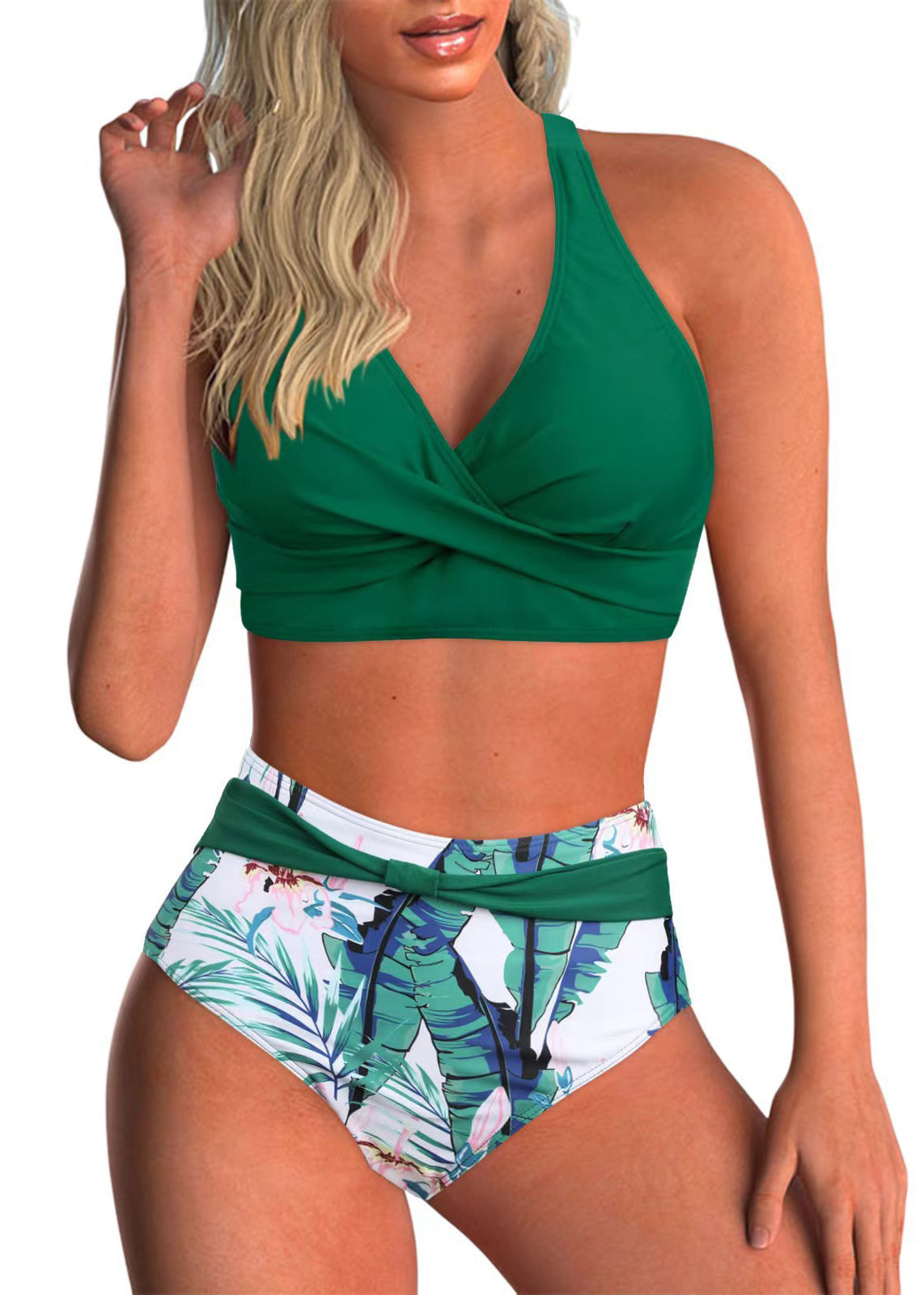 Maillot de Bain Femme Col en V à Bretelles Croisées 2