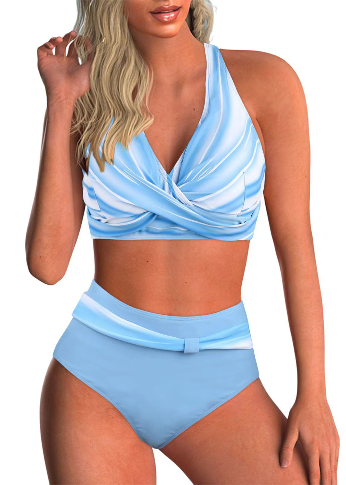 Maillot de Bain Femme Col en V à Bretelles Croisées 3