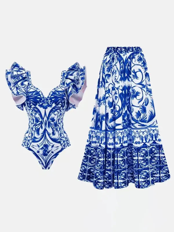 Maillot de Bain Femme à Jupe Fleurie Bella 1