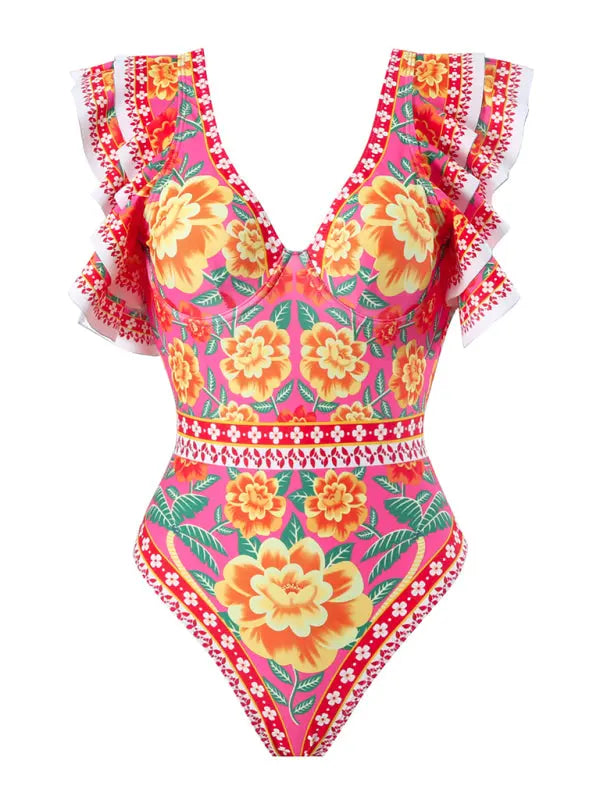 Maillot de Bain Femme à Jupe Fleurie Bella 4