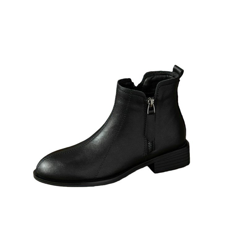 Bottines Femme Élégantes avec Fermeture Éclair en Cuir Artificiel 1