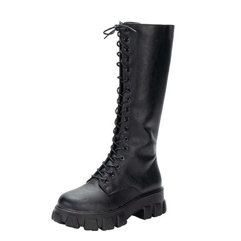 Bottes Hiver Femme Du Genou Éléguantes en Cuir Artificiel 4