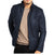 Veste Cuir Homme Col Montant Fermeture Éclair PU 3