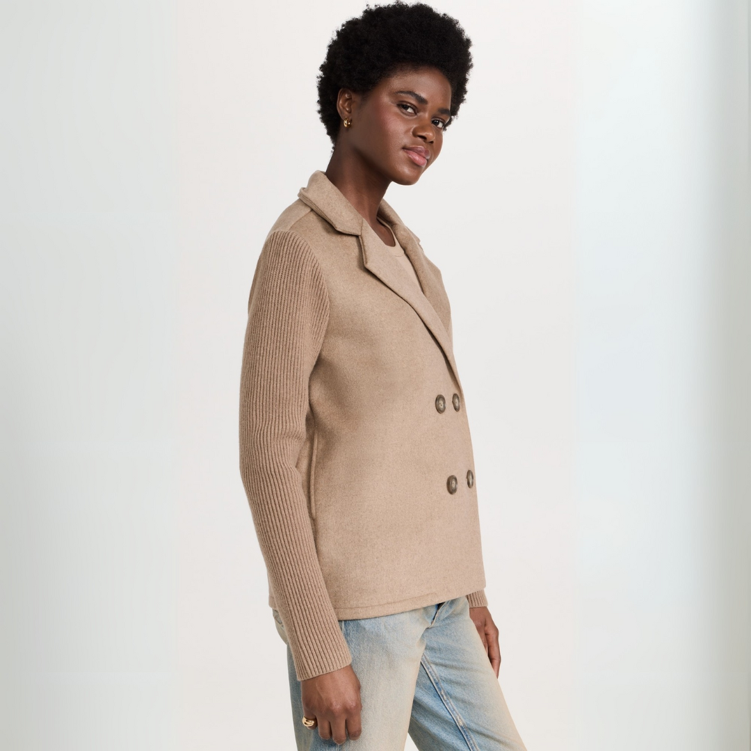 Manteau Blazer Tricoté Femme Élégant 3