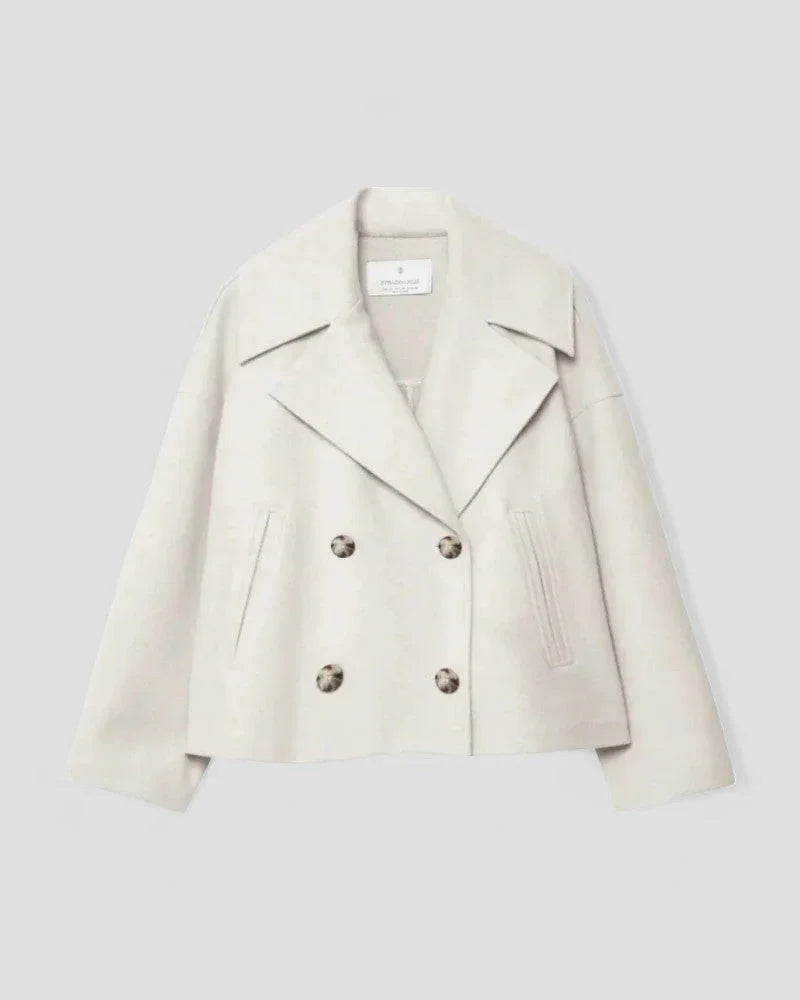Manteau Court Femme Double Boutonnage Chic 6