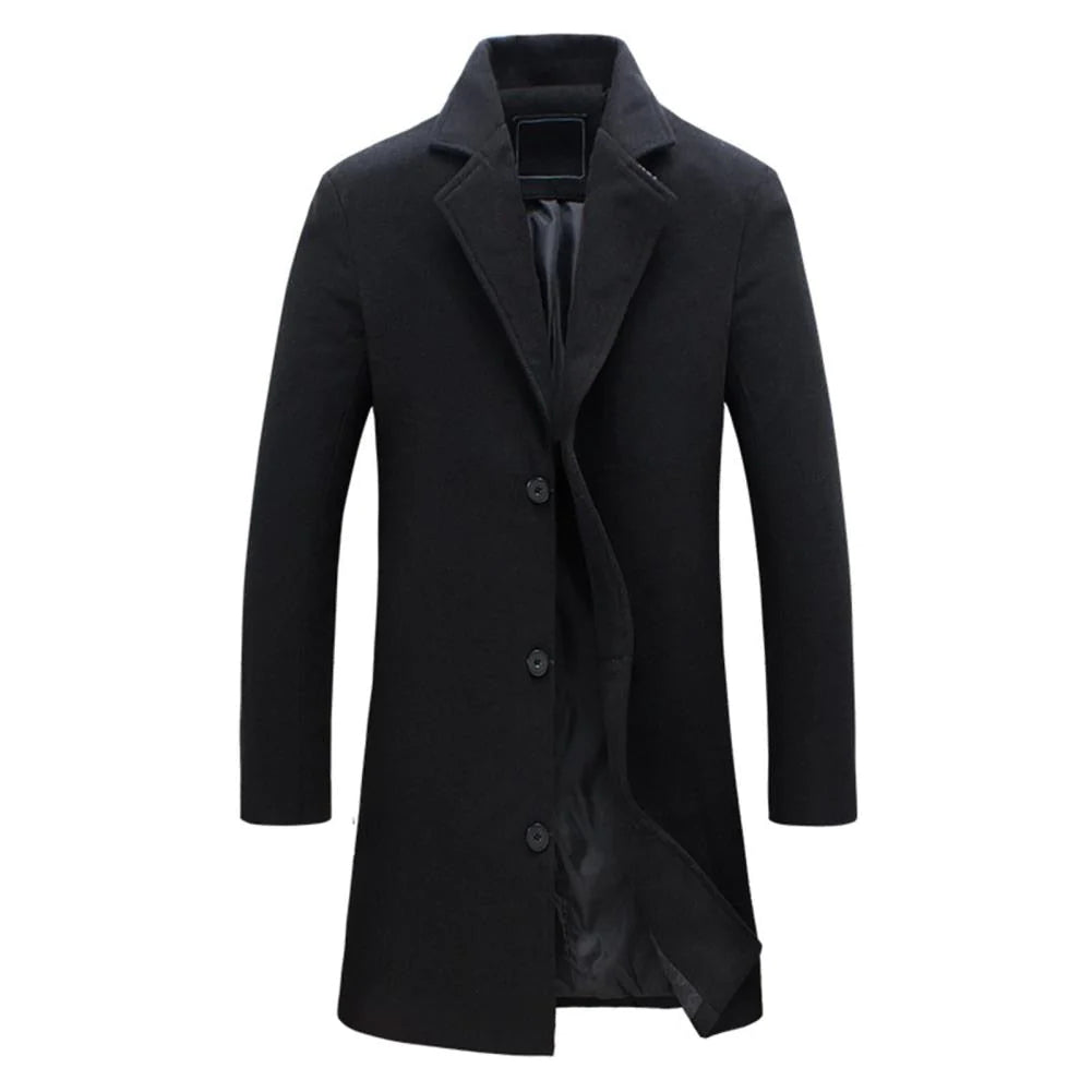 Manteau D'Hiver Long Homme Tissu Durable Moderne 1