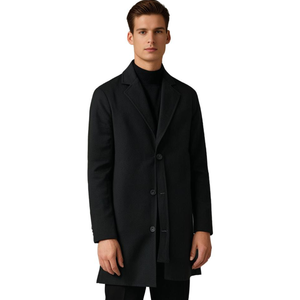 Manteau D'Hiver Long Homme Tissu Durable Moderne 4