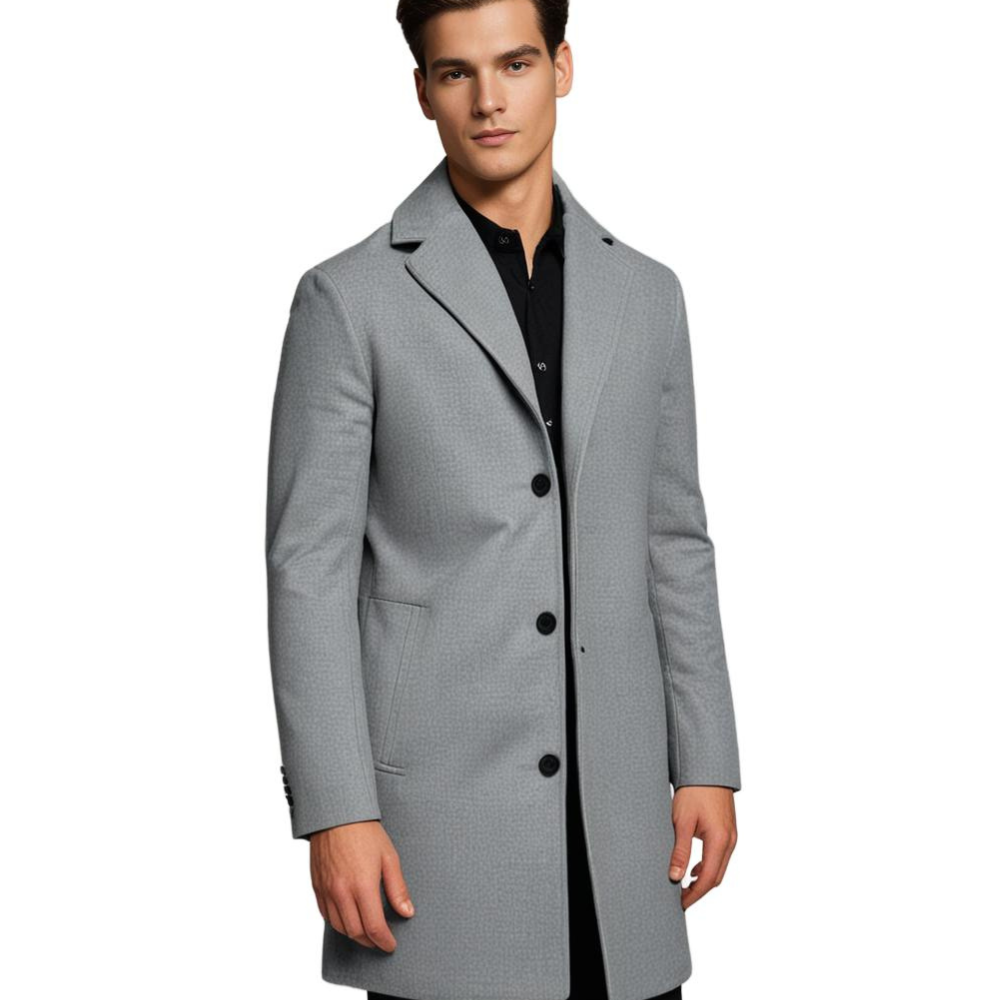 Manteau D'Hiver Long Homme Tissu Durable Moderne 6