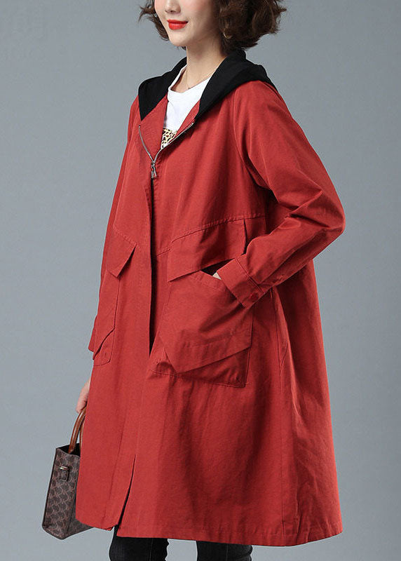 Manteau Femme Ample à Capuche avec Poches 1
