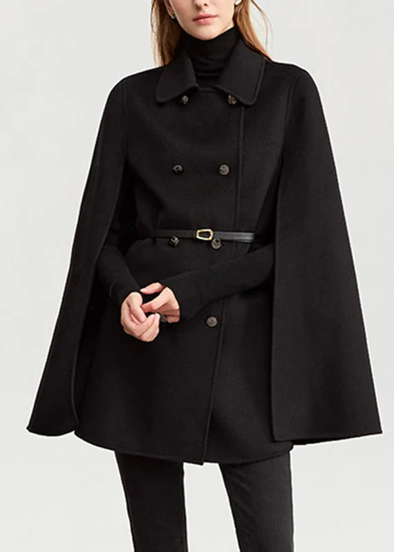 Manteau Femme Automne Coupe Ample Boutons Noirs 1