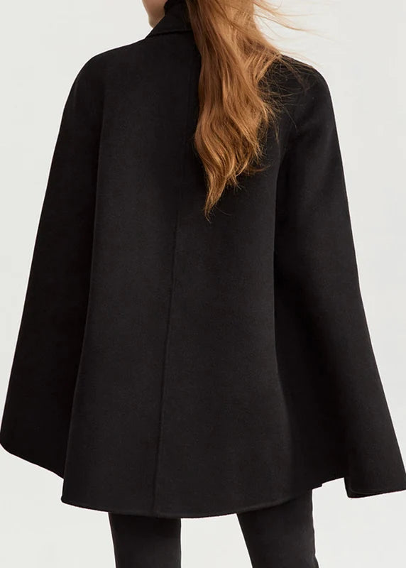 Manteau Femme Automne Coupe Ample Boutons Noirs 3