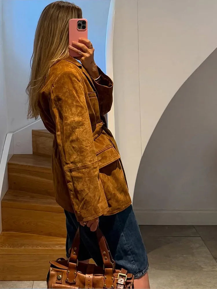 Manteau Femme Chic à Ceinture 4