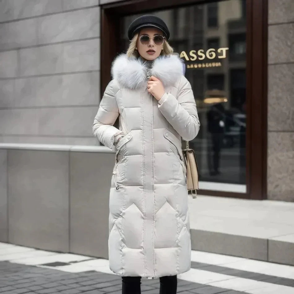 Manteau Femme Chic avec Fausse Fourrure 0
