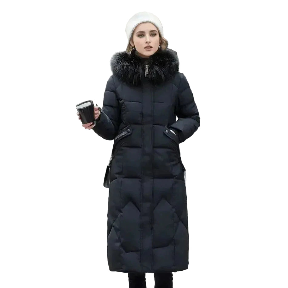 Manteau Femme Chic avec Fausse Fourrure 1