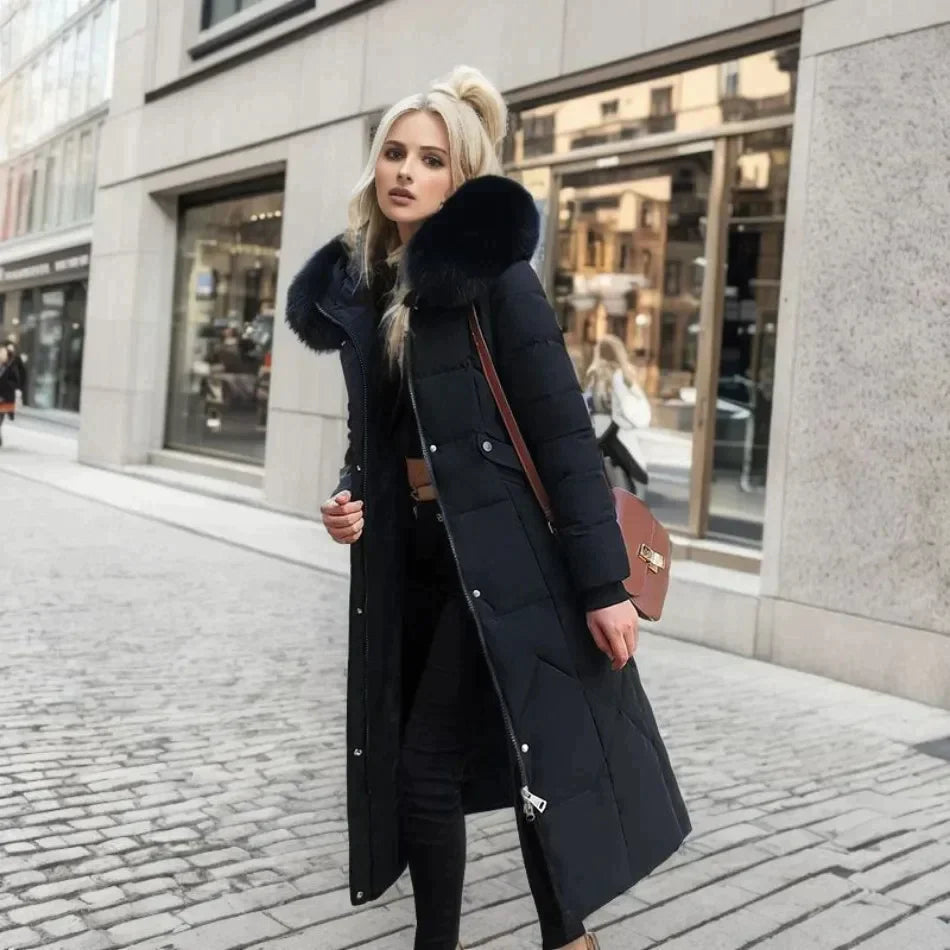 Manteau Femme Chic avec Fausse Fourrure 5