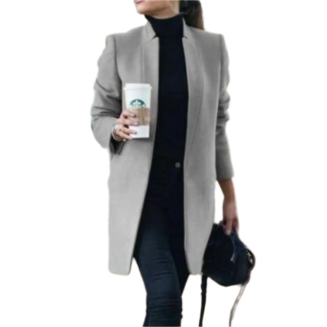 Manteau Femme Col Montant Style Classique 0