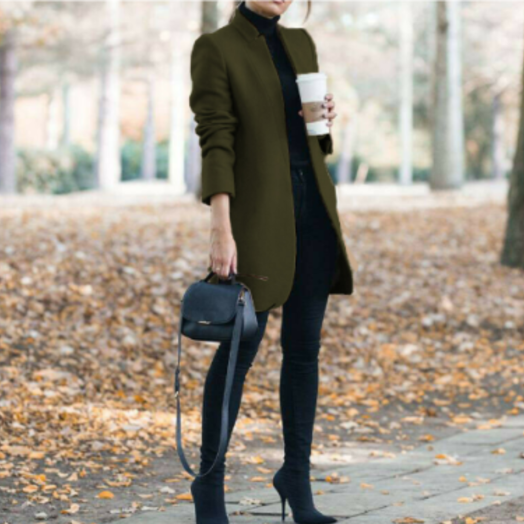 Manteau Femme Col Montant Style Classique 3