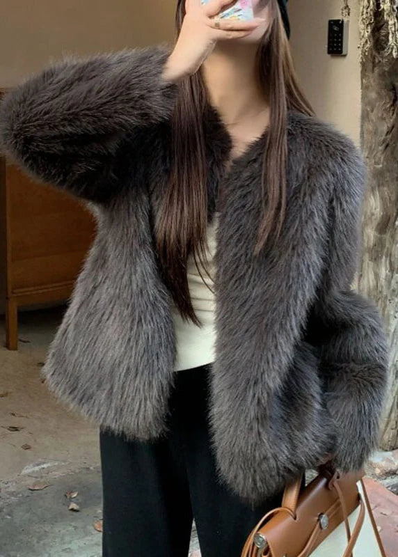 Manteau Femme Col V Manches Longues Coupe Ample 3