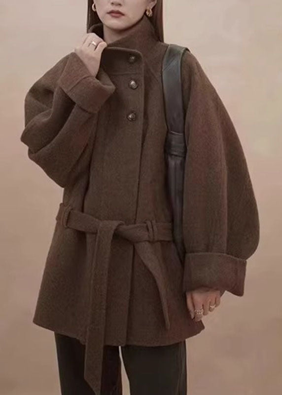 Manteau Femme Coupe Ceinturée Manches Chauve-Souris 2