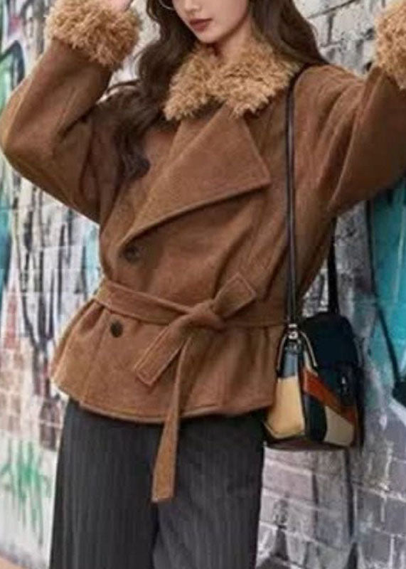Manteau Femme Décontracté Col Peter Pan avec Ceinture à la Taille 2