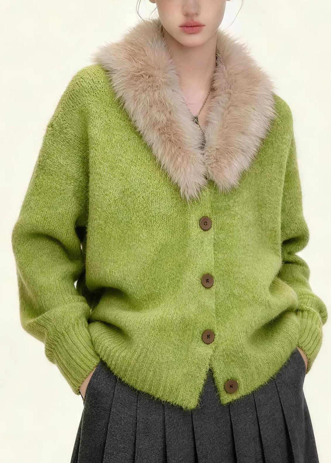 Manteau Femme Décontracté à Col Fourrure 4