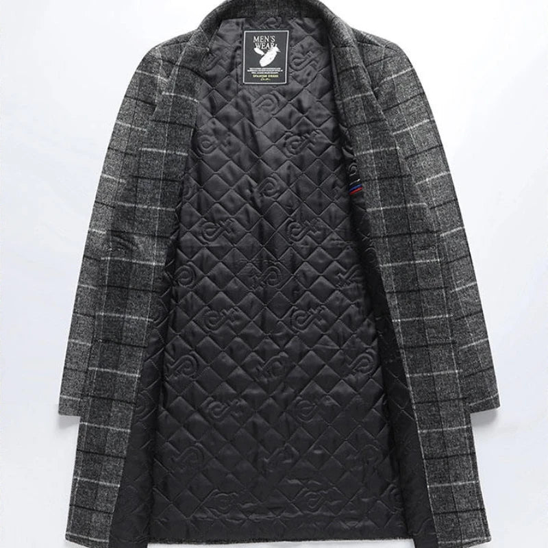Manteau Femme Hiver Mi-Long à Carreaux Chic 4