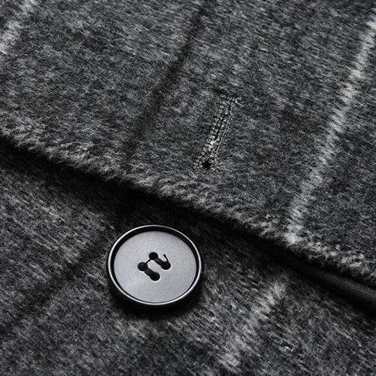 Manteau Femme Hiver Mi-Long à Carreaux Chic 6