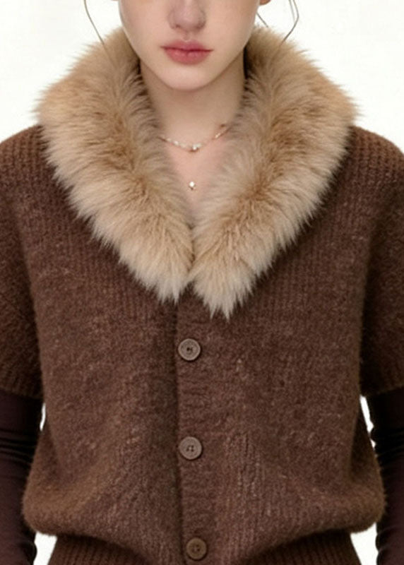 Manteau Femme Patchwork Col Fourrure Automne 1