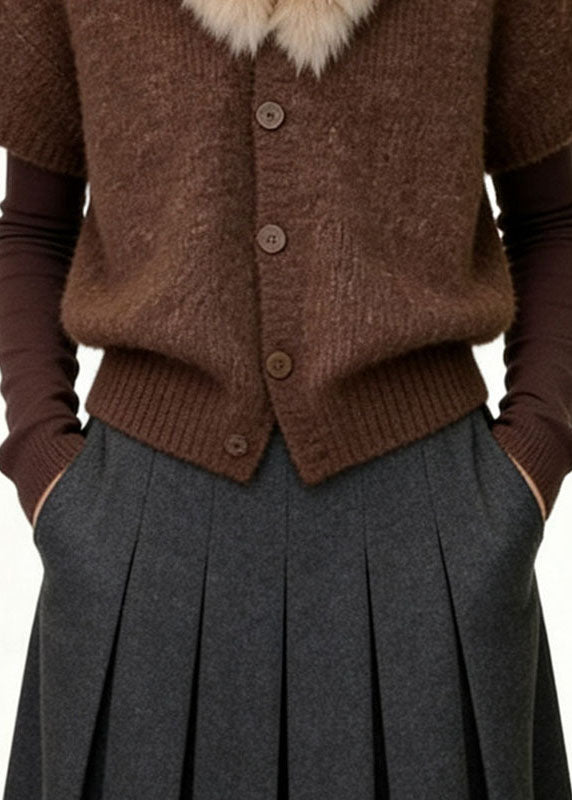 Manteau Femme Patchwork Col Fourrure Automne 3