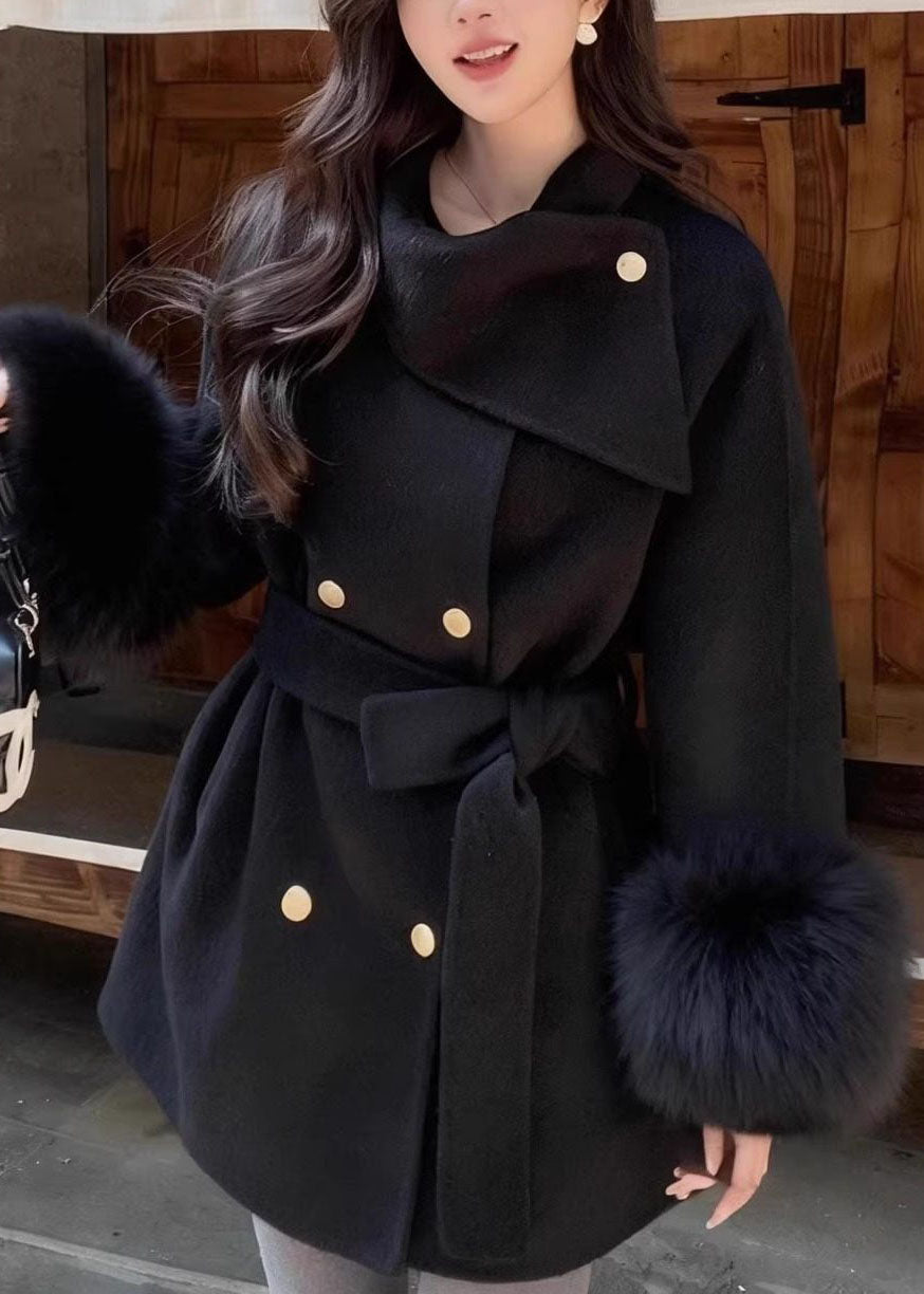 Manteau Femme Patchwork avec Ceinture à la Taille Automne 1