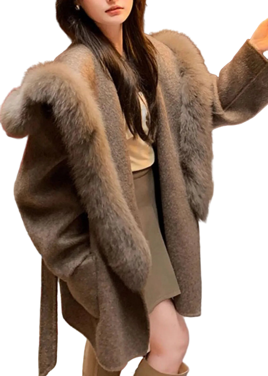 Manteau Femme à Capuche Style Décontracté Manches Longues 4