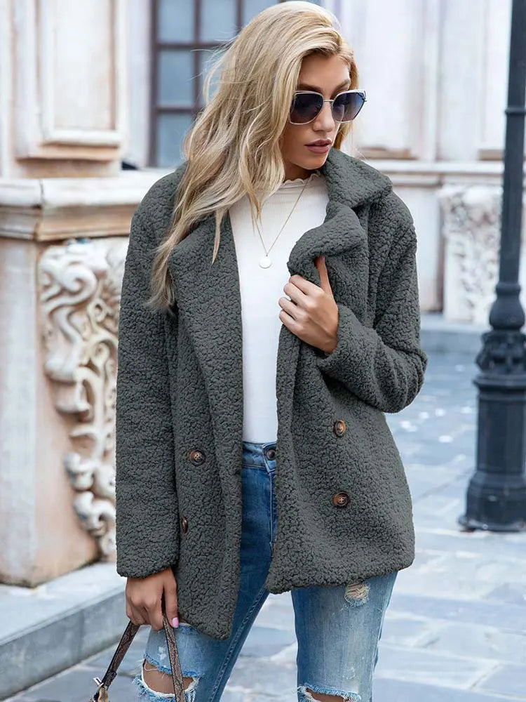 Manteau Femme en Fourrure Synthétique Élégant