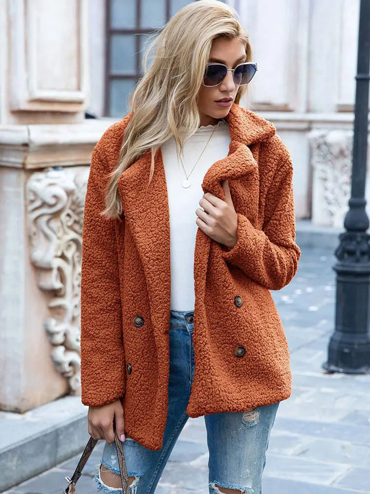Manteau Femme en Fourrure Synthétique Élégant