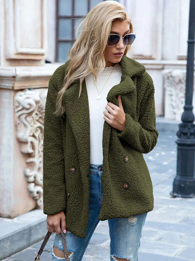 Manteau Femme en Fourrure Synthétique Élégant
