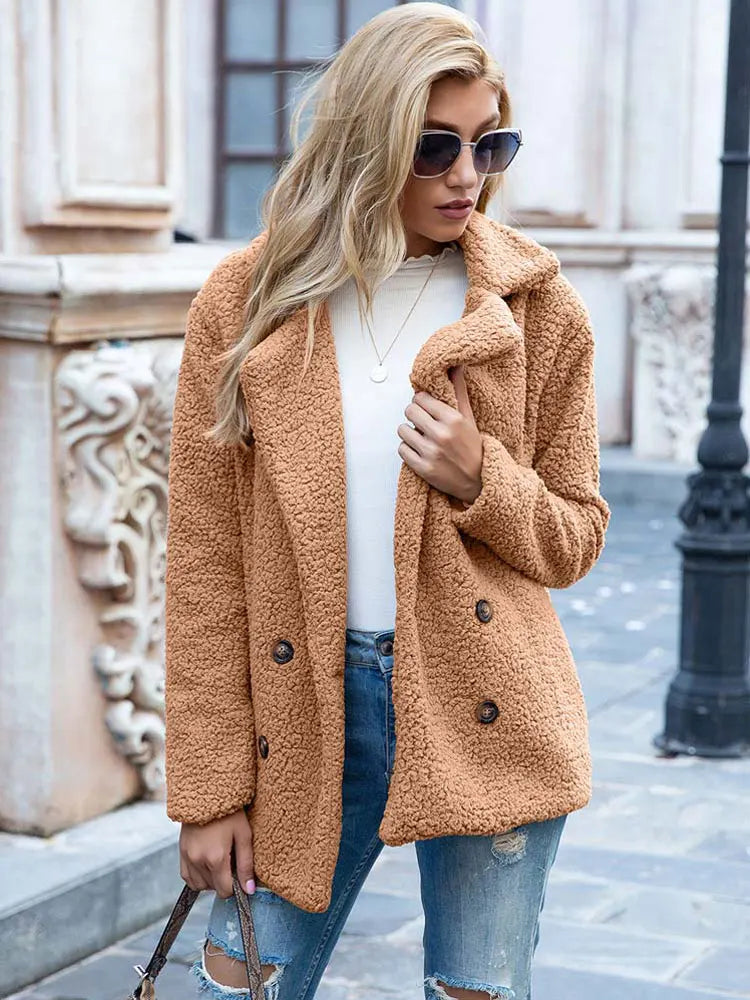 Manteau Femme en Fourrure Synthétique Élégant