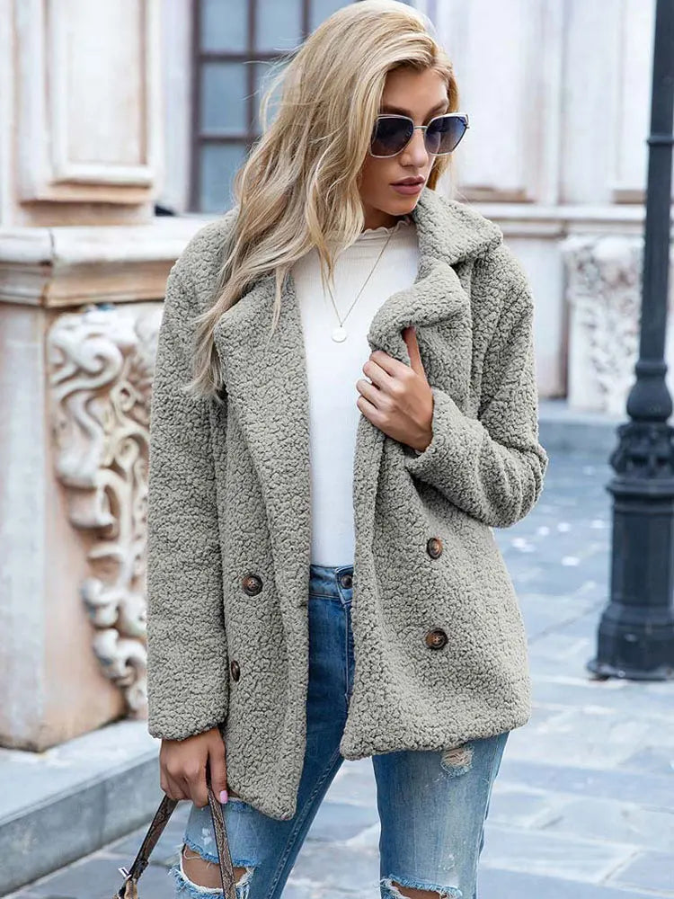 Manteau Femme en Fourrure Synthétique Élégant