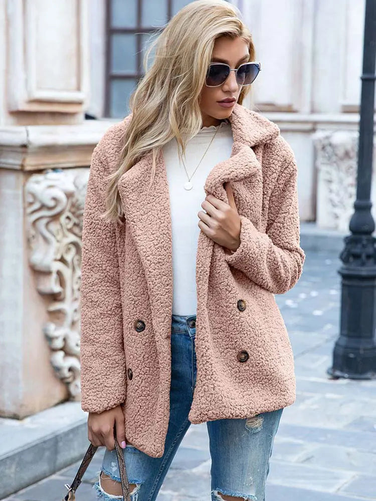 Manteau Femme en Fourrure Synthétique Élégant