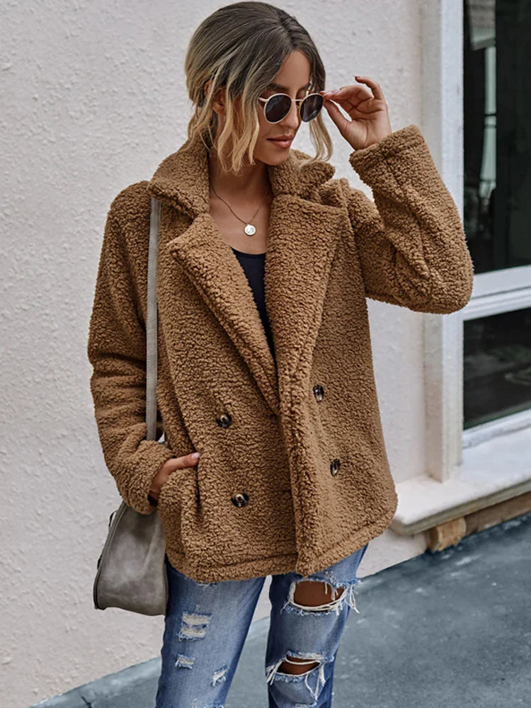 Manteau Femme en Fourrure Synthétique Élégant