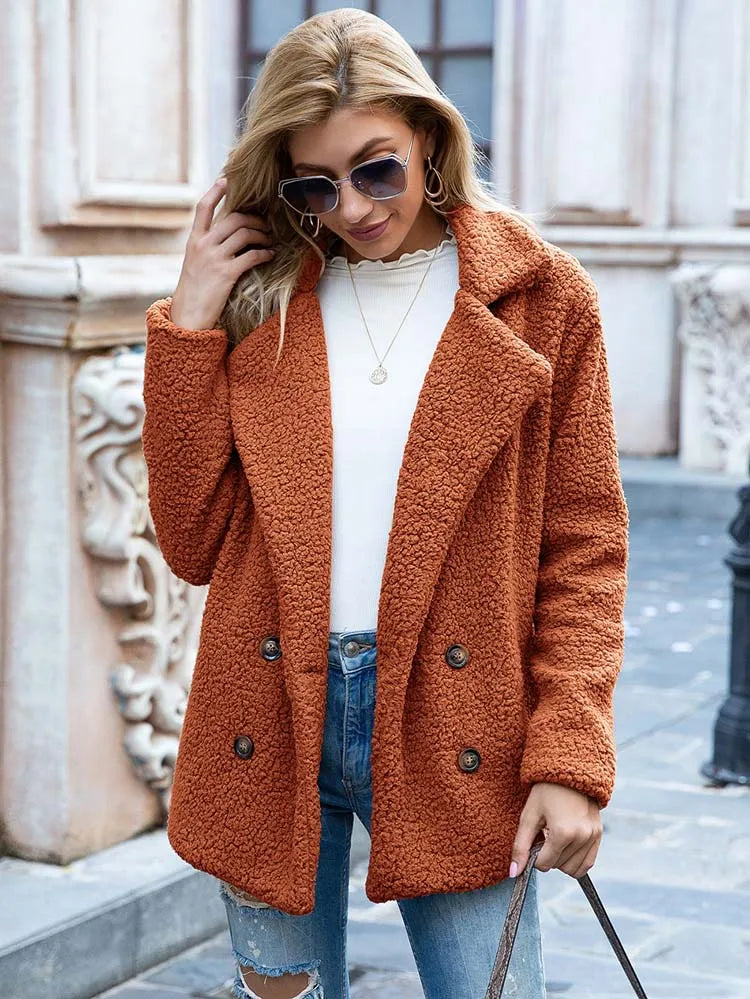 Manteau Femme en Fourrure Synthétique Élégant