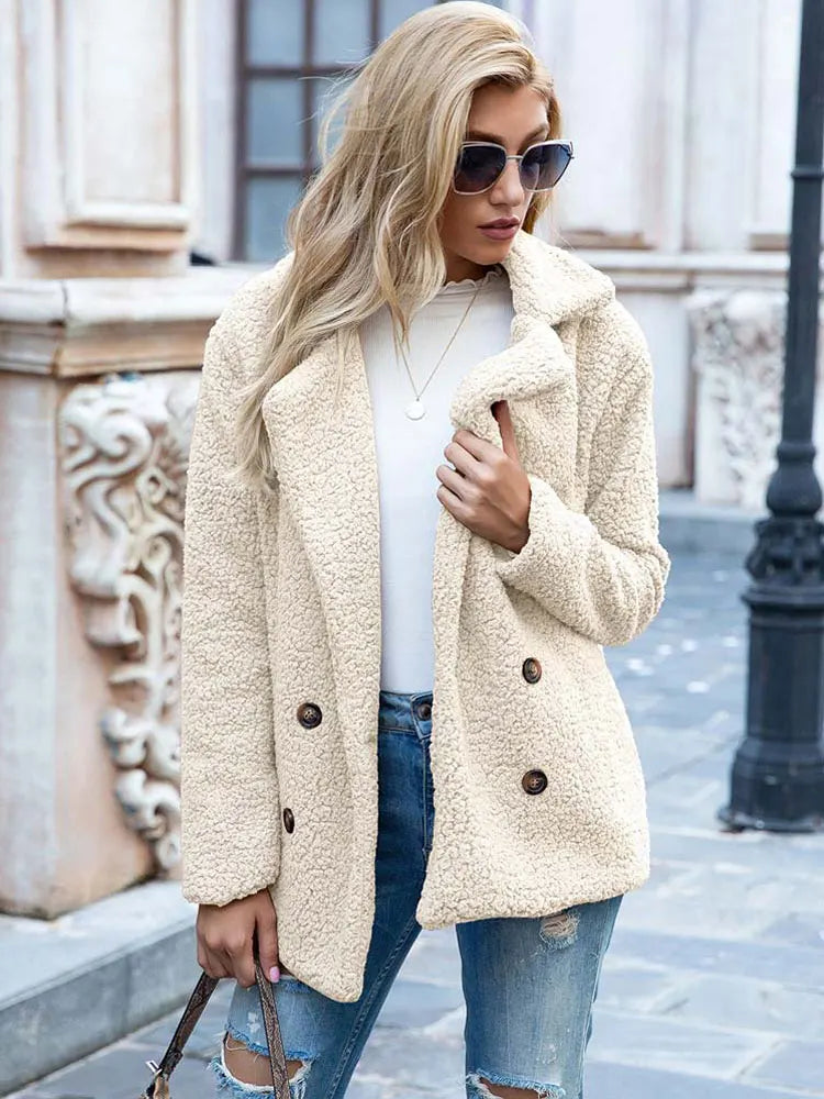 Manteau Femme en Fourrure Synthétique Élégant