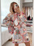 Manteau Foncé à Imprimé Floral pour Femme, Col Rond, Matériau Léger 3