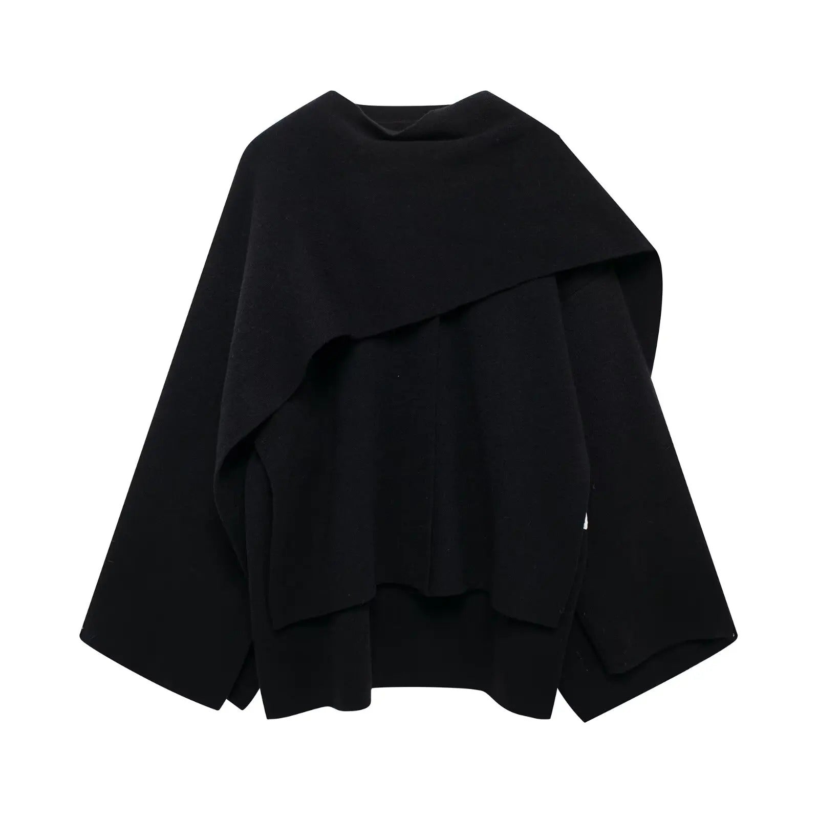 Manteau Hiver Femme Drapé Chic 4