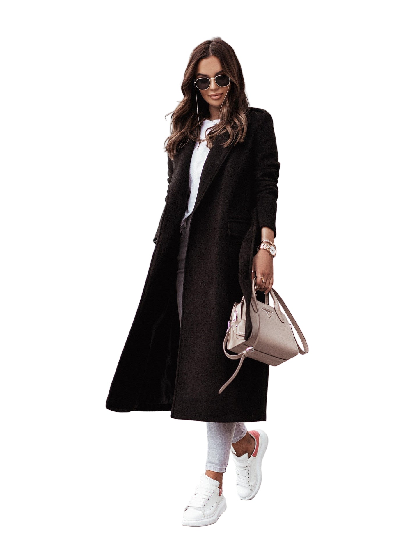 Manteau Hiver Femme Long Ceinturé Chic 1