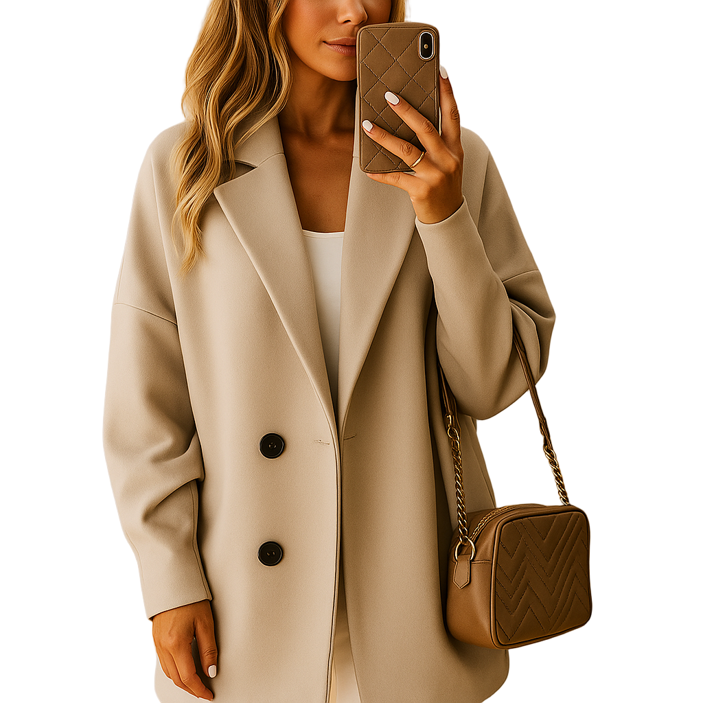 Manteau Hiver Femme Long Chic Avec Boutons Raffinés 0