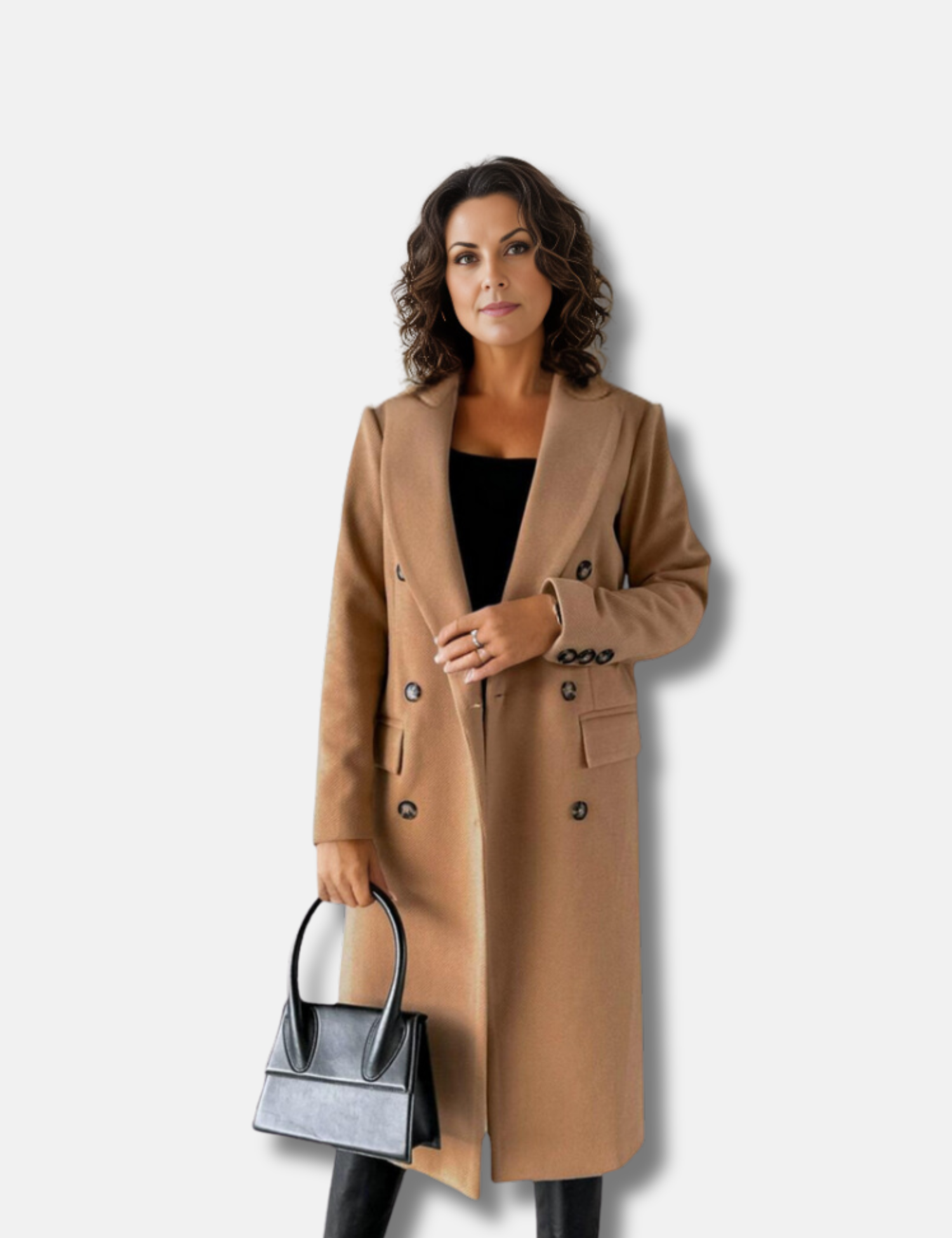 Manteau Hiver Femme Long Chic à Double Boutons 5