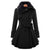 Manteau Hiver Femme Long Col en Fourrure Tissu Doux 1