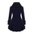 Manteau Hiver Femme Long Col en Fourrure Tissu Doux 8