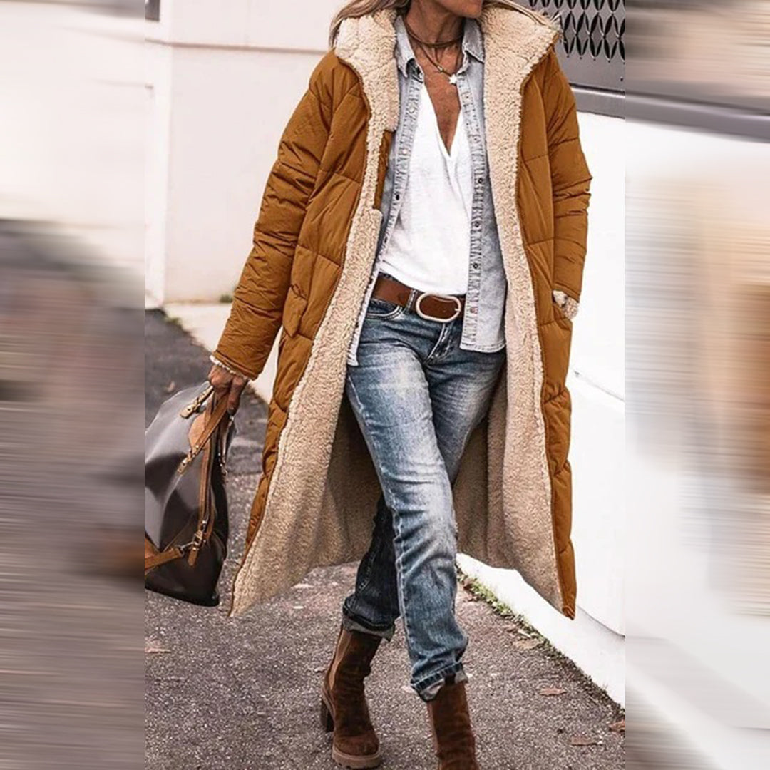 Manteau Hiver Femme Long Design Contemporain en Matériaux Durables 2